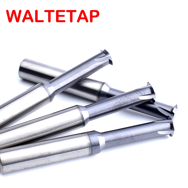 WALTETAP CNC 기계 솔리드 카바이드 단일 톱니 스레드 밀링, M1 M1.6 M2 M3 M4 M5 M6 M8 M10 M12 M14 밀 커터