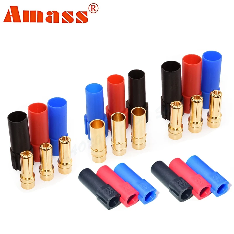 XT150 Connector Amass 6mm Bullet  Adapter Male Female Plug Set 130 High Rated Amps for FPV Drone RC LiPo Battery (3Pairs )