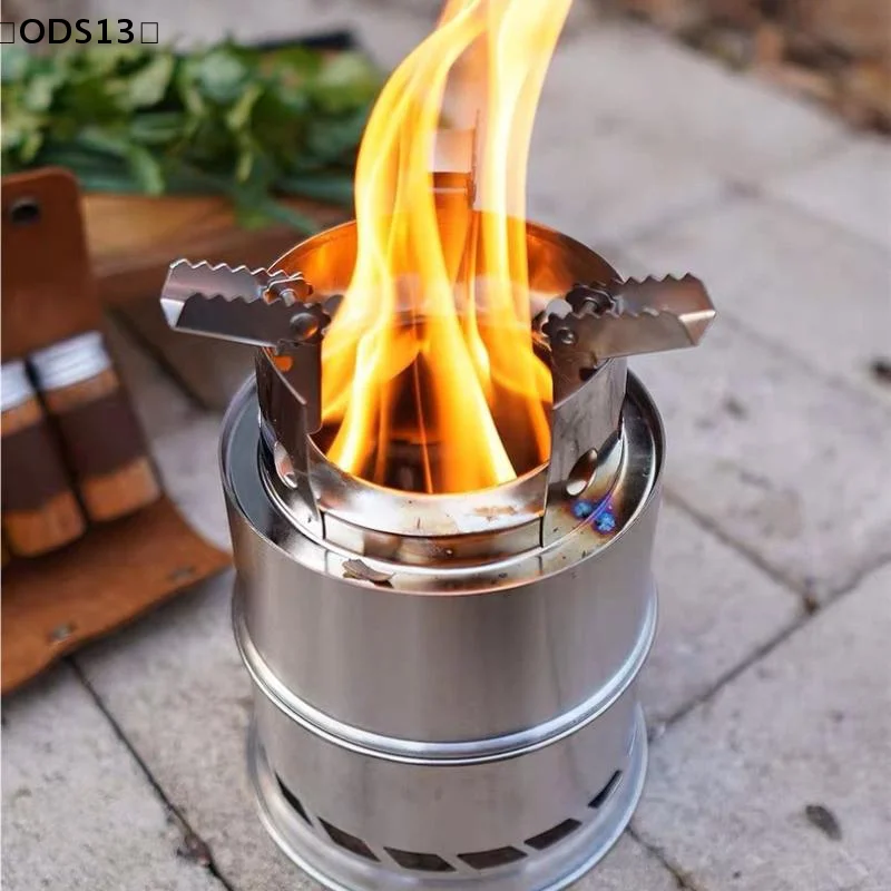 maveraODS13rpuPortable a prueba de viento estufa de leña para acampar Mini cocina de barbacoa de Picnic de acero inoxidable para viajes al aire libre aventura
