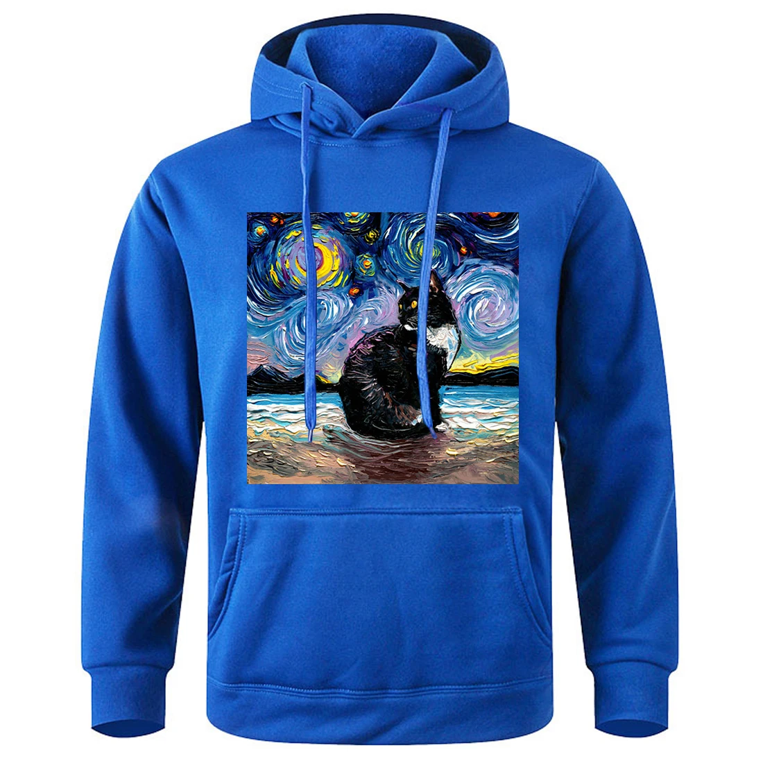 Cat Starry Sky Universe Printing Male Hoodies Loose Soft Oversized Hooded Fashion Classic Sportswear Classic All Match Hoodie