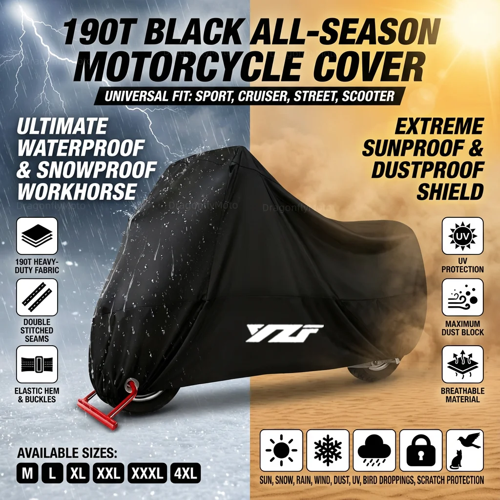 For Yamaha YZF R3 R25 R6 R1 2013-2019 190T Waterproof Motorcycle Covers Motors Dust Rain Snow UV Protector Cover Indoor Outdoor