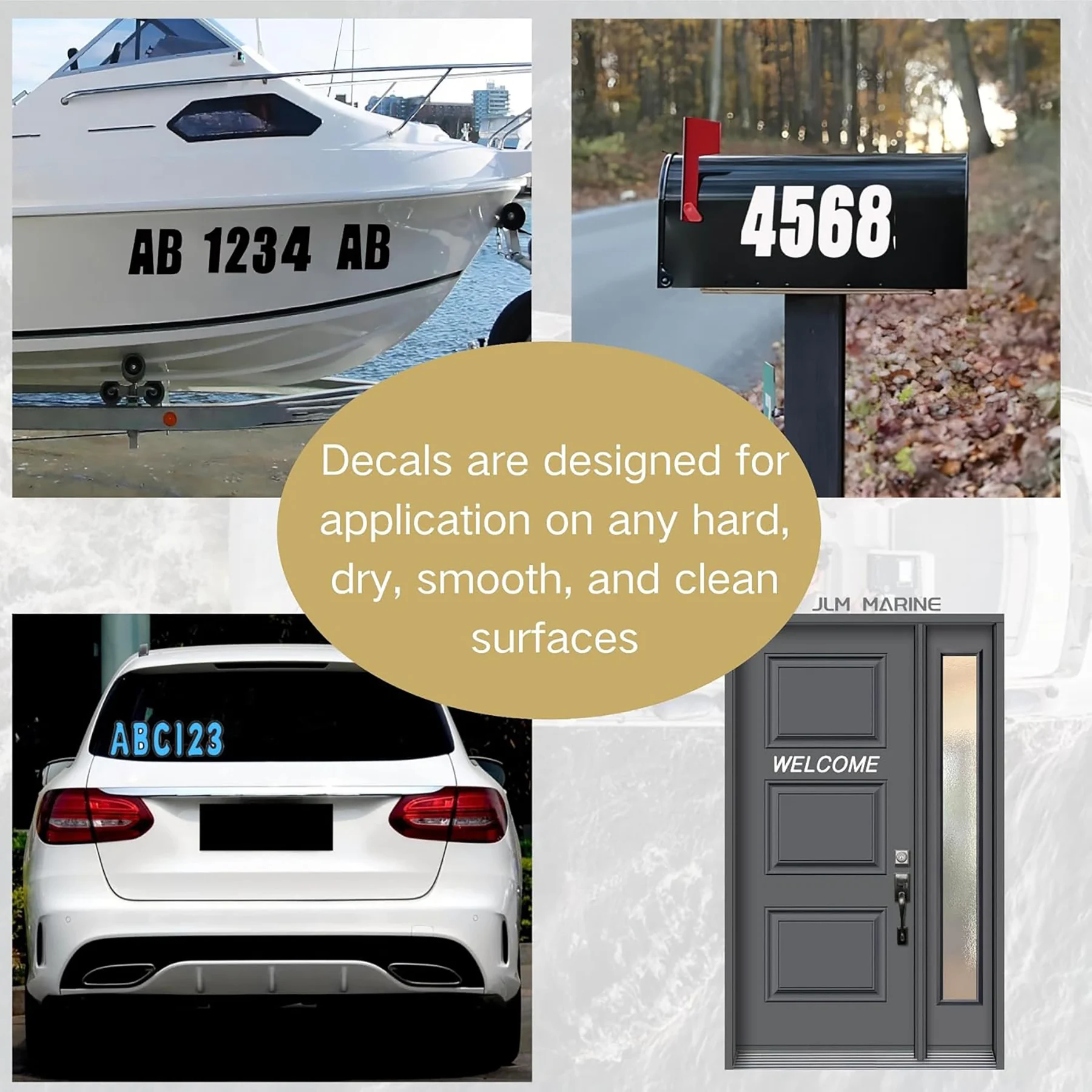 24 Sheets 3 Inch White Self Adhesive Vinyl Letters Numbers Stickers Fit Boat Identification Number Hull Decoration Decor