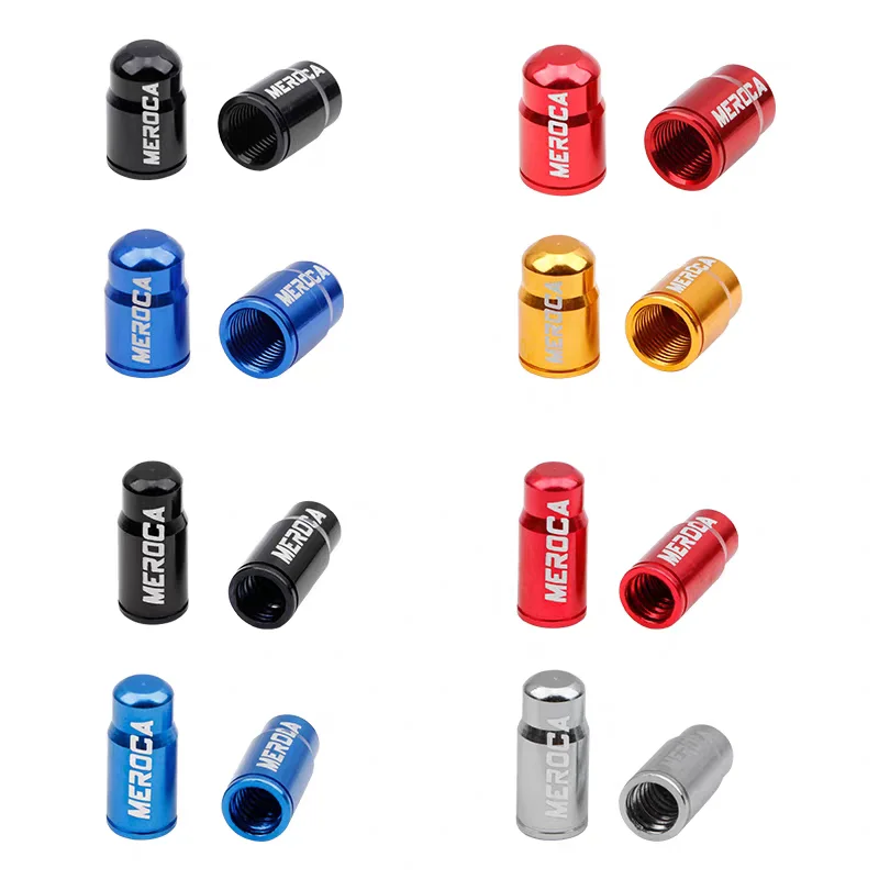 AliExpress NONE MEROCA 1Pair Bicycle Tire Valve Cap Aluminum Alloy MTB Road Bike Presta Schrader Valve Dust Cover Protector Accessories