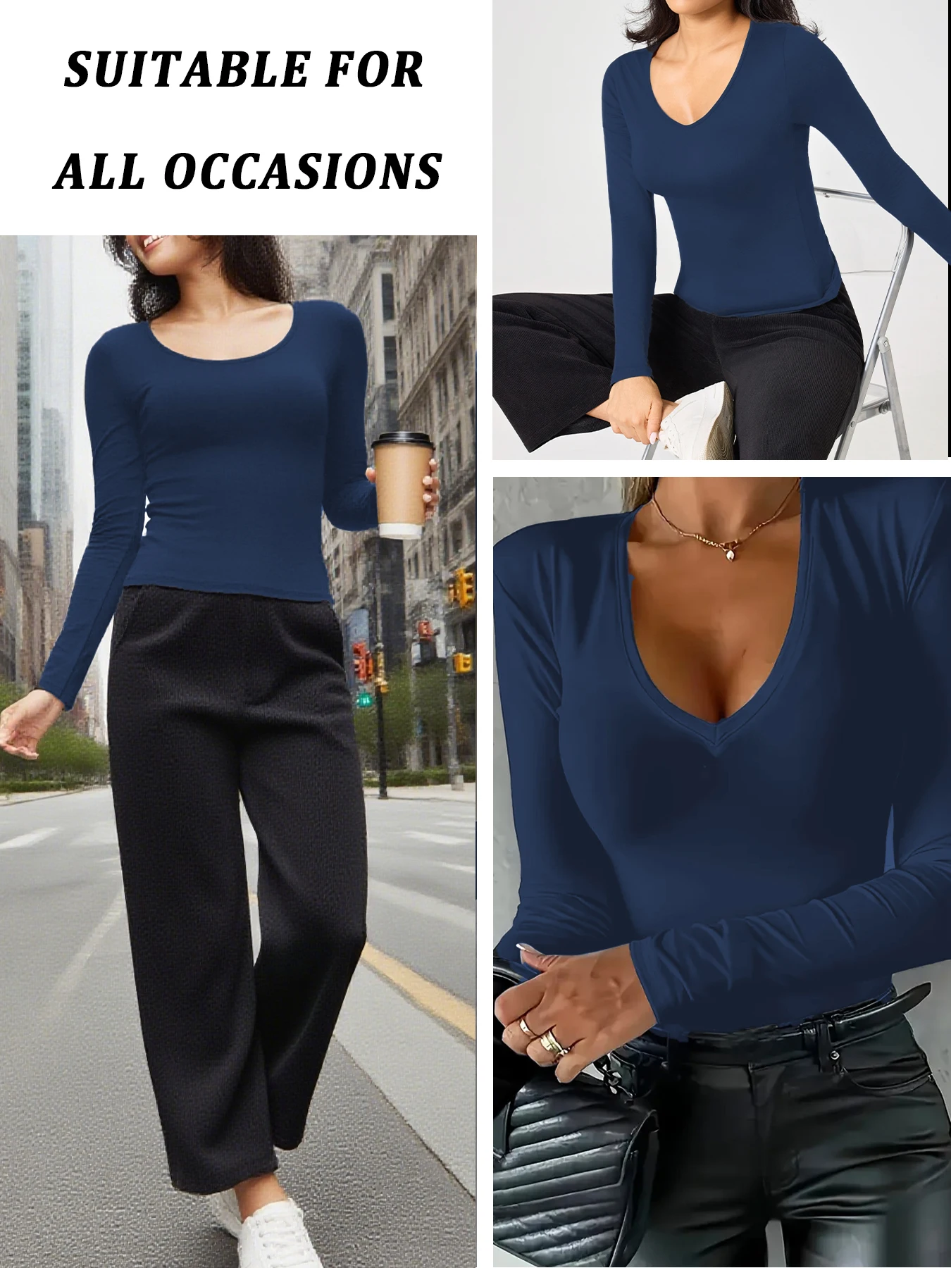 슈퍼 소프트 운동용 티셔츠 여성용 긴팔 브이넥 티셔츠 운동 러닝 요가 홈 레저용