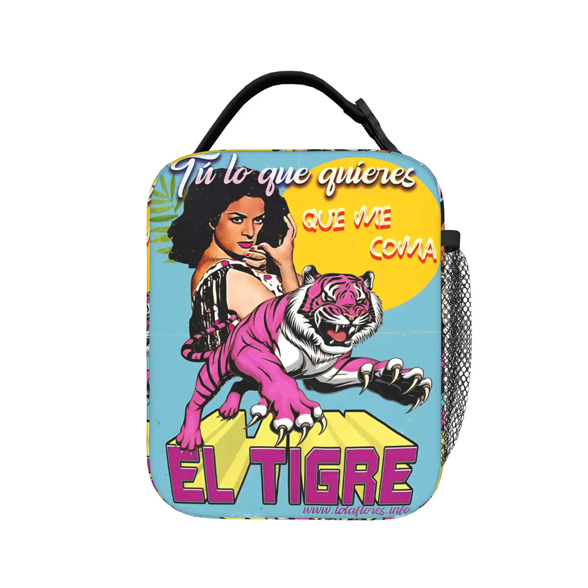 

Сумка для обеда Lola Flores May the Tiger eat me, дорожная сумка для еды для детей, милая дизайнерская сумка-тоут, портативная изолированная сумка-холодильник