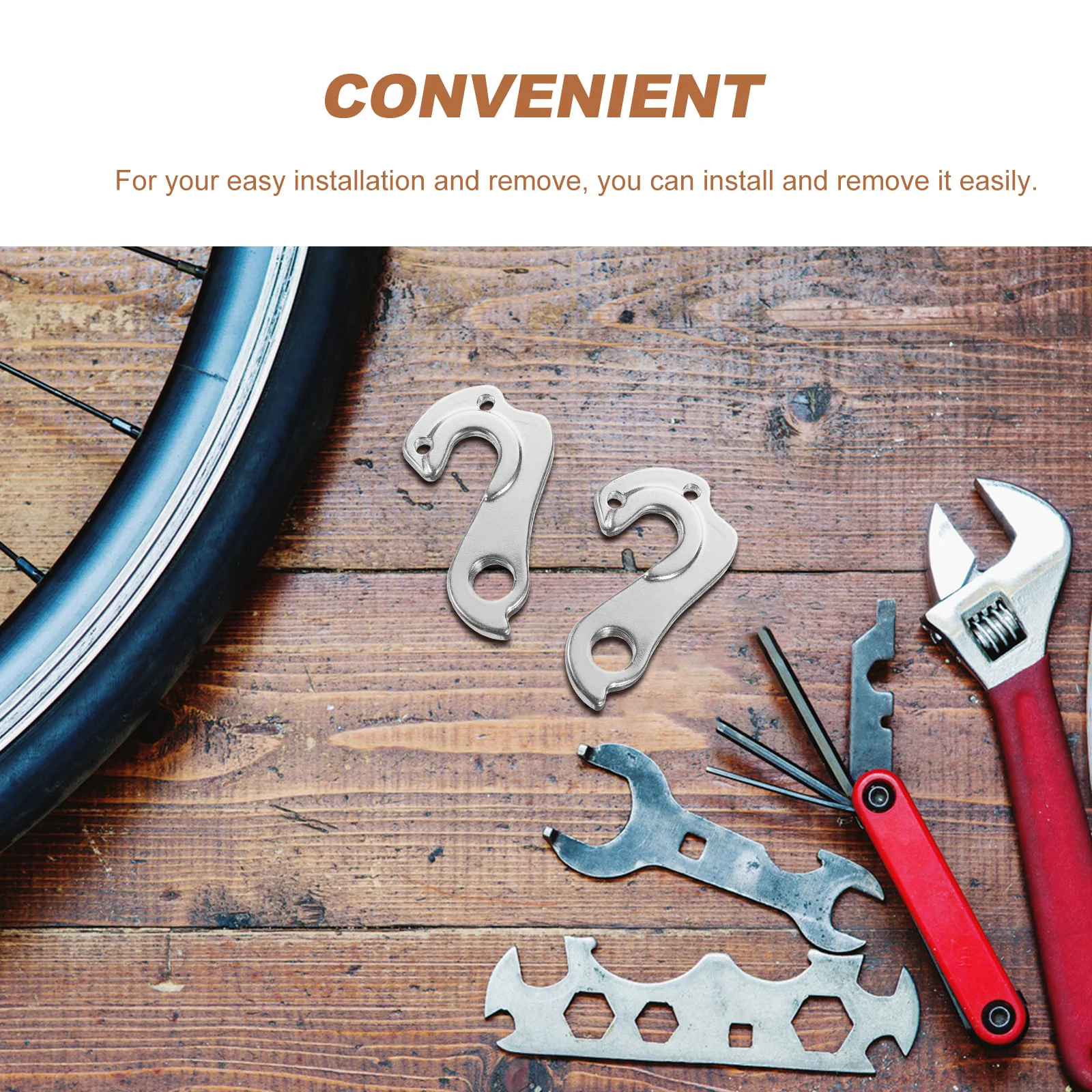2Pcs Universal Bike Alloy Rear Derailleur Hanger Frame Tail Hook Practical Smooth Surface Easy to Install and Remove
