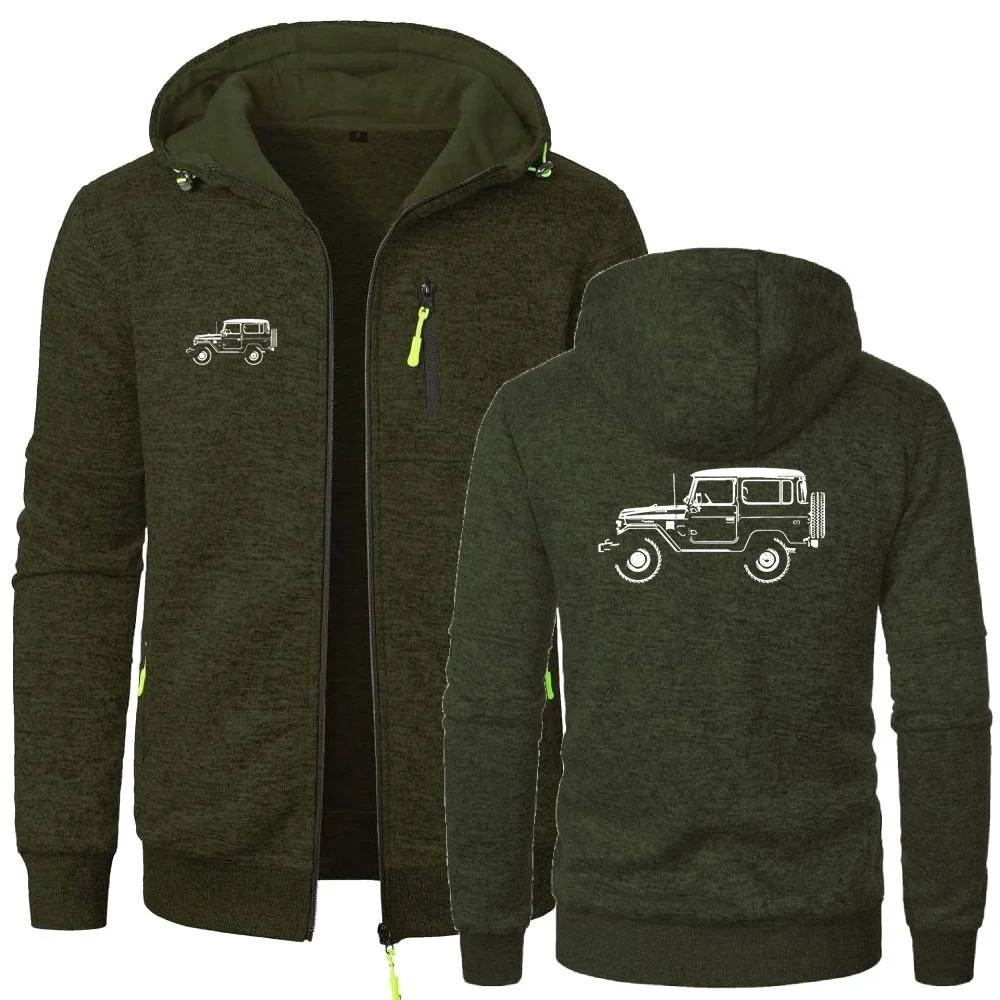 Men's Hoodies FJ40 Cruiser 4X4 Cross Country Vehicle Sweatshirts Leisure Cardigan Men Hooded Pullovers Zipper Hoodies