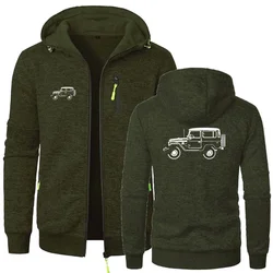 Men's Hoodies FJ40 Cruiser 4X4 Cross Country Vehicle Sweatshirts Leisure Cardigan Men Hooded Pullovers Zipper Hoodies
