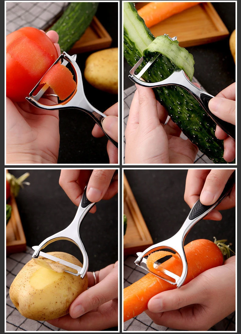 1PC Edelstahl Gemüse Schäler Kartoffel Schäler Multi-funktion Karotte Reibe Obst Werkzeuge Küche Zubehör Küche Pelador – Detail 13