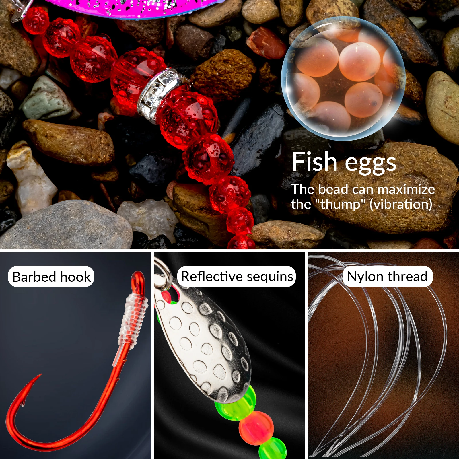 QualyQualy 5pcs Spinner Lures Kit 360°Rotation Colorful Glitter Flash Metal Spinner Spoon Bait Set Artificial Hard Lure