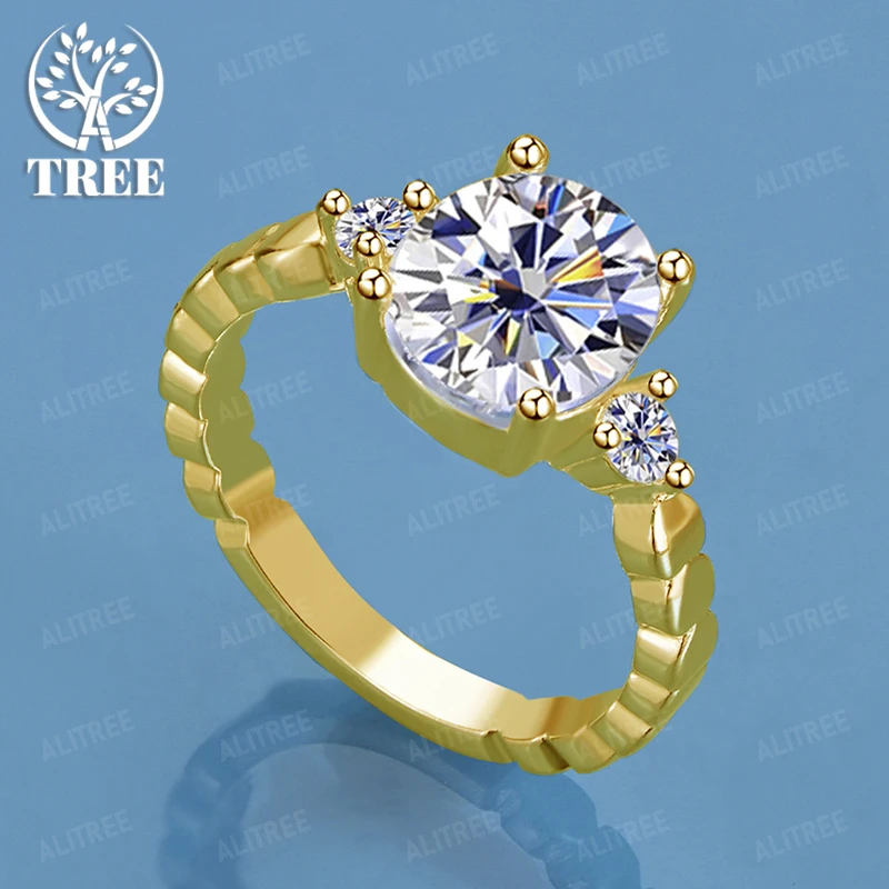 

Hot 18k Gold Ring High-Quality Zircon Round Ring Lady Party Engagement Wedding Noble Luxury Jewelry Holiday Gift Accessories
