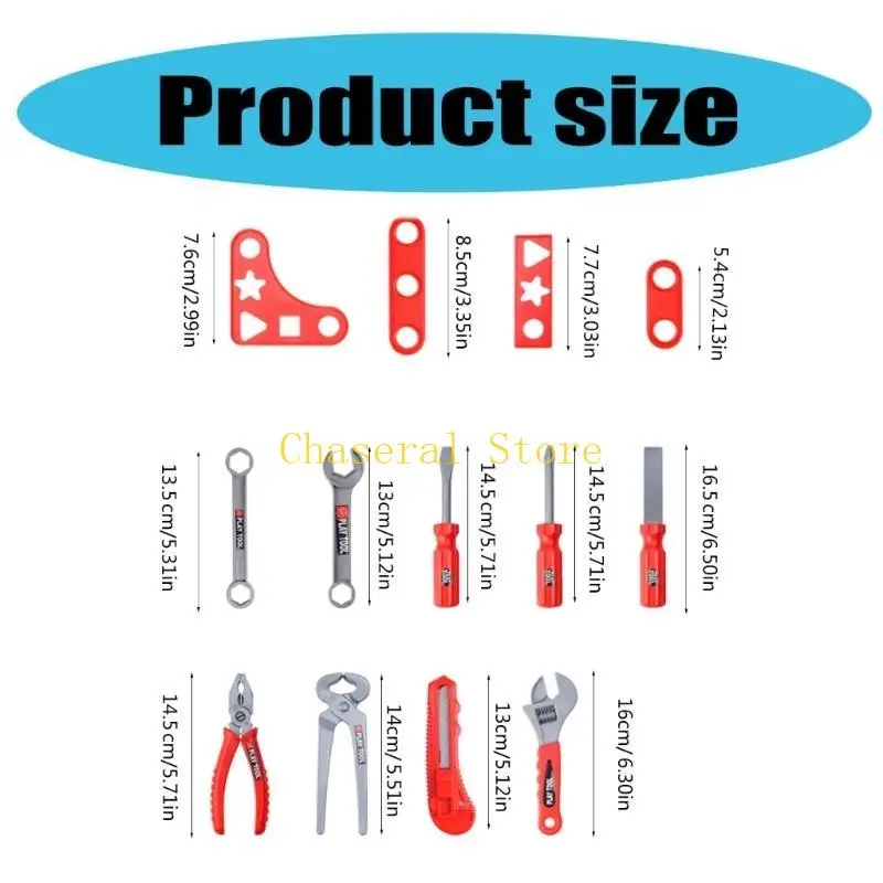 E7CE Strumento attrezzi da gioco per costruzione Toy Tool Toy Tool Strumento riparazione del bambino SETTURA MOTORE PER