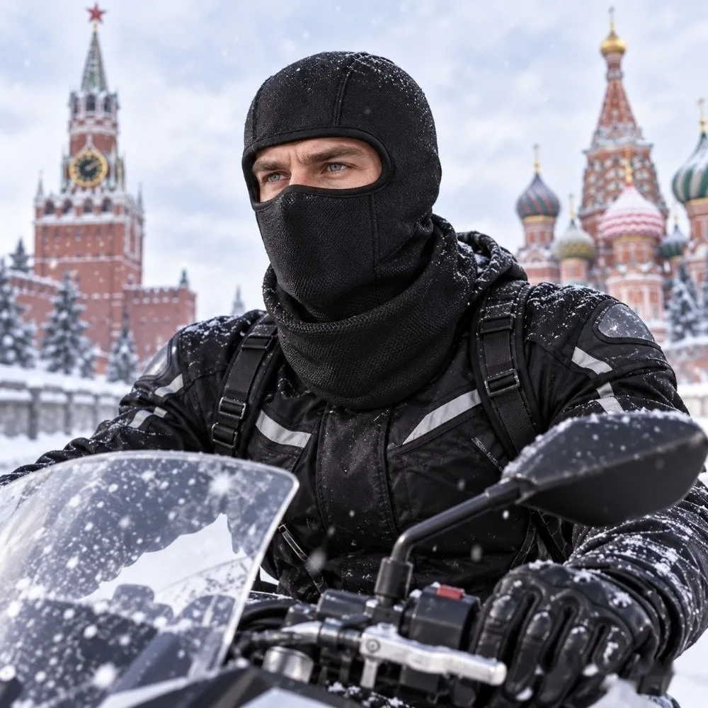 Winter-Balaclava-Maske mit warmem Futter, aus dickem Stoff, mit verlängertem Kragen, als Fahrradhelm-Innenfutter, staubdicht, atmungsaktiv – Detail 5