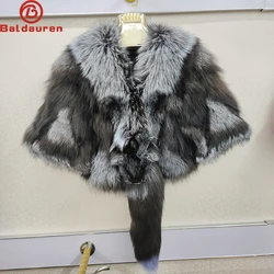 2024 Women Genuine Real Fox Fur Coats Winter Lady 100% Natural Fox Fur Short Style Overcoat Good Quality Real Fox Fur Jackets