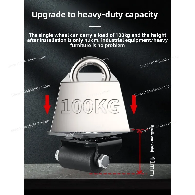 Heavy duty universal wheel 1 inch weight bearing directional pulley low center of gravity caster equipment freezer industrial