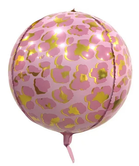 22Inch 4D Round Animal Pattern Aluminum Film Balloon Tiger Giraffe Snake Crocodile Leopard Animal Party Foil Balloons Birthday