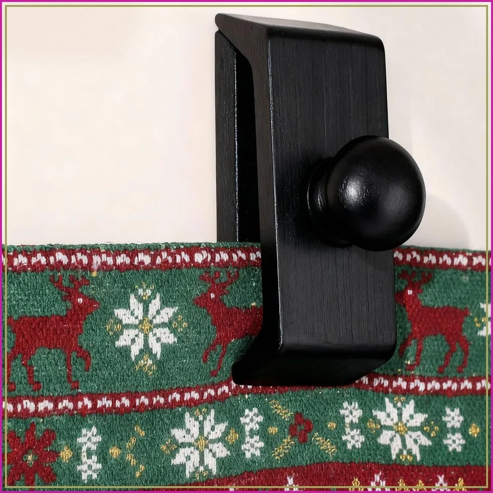 

4 Pcs Large Tapestry Hangers, Wooden Quilt Hanger for Wall Display, Rug Hanger with Hardware Screws for Fabric, Wool Blanket, Carpet Hanging (Black)