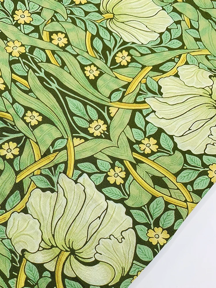 Morris Fabric Vintage Vine Flowers William Morris Pattern Cotton Cloth,Sewing Clothes DIY Handmade by Half Meter