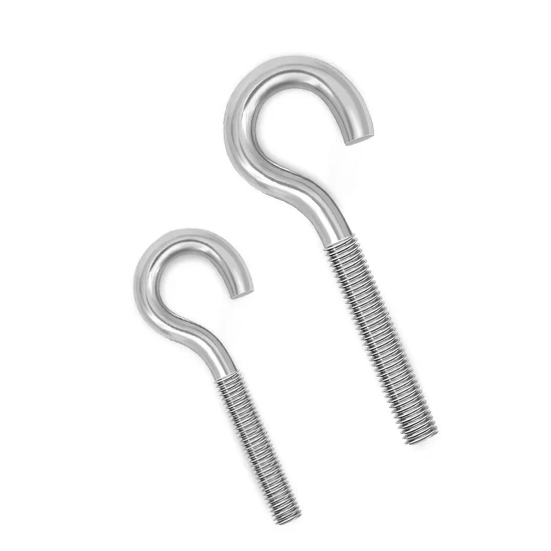 

M4 M5 M6 304 Stainless Steel Hook Screws / C Shape Eye Hook Bolts 12-150mm Length for Hanging & Anchoring