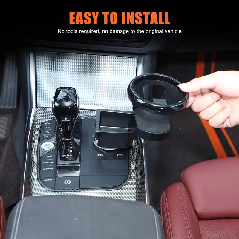 

Для BMW 3 и 4 серии G20 G21 G28 G22 G23 G26 20-24: Черный ABS-бокс для хранения вещей в центральной консоли автомобиля, подстаканник, автомобильные аксессуары