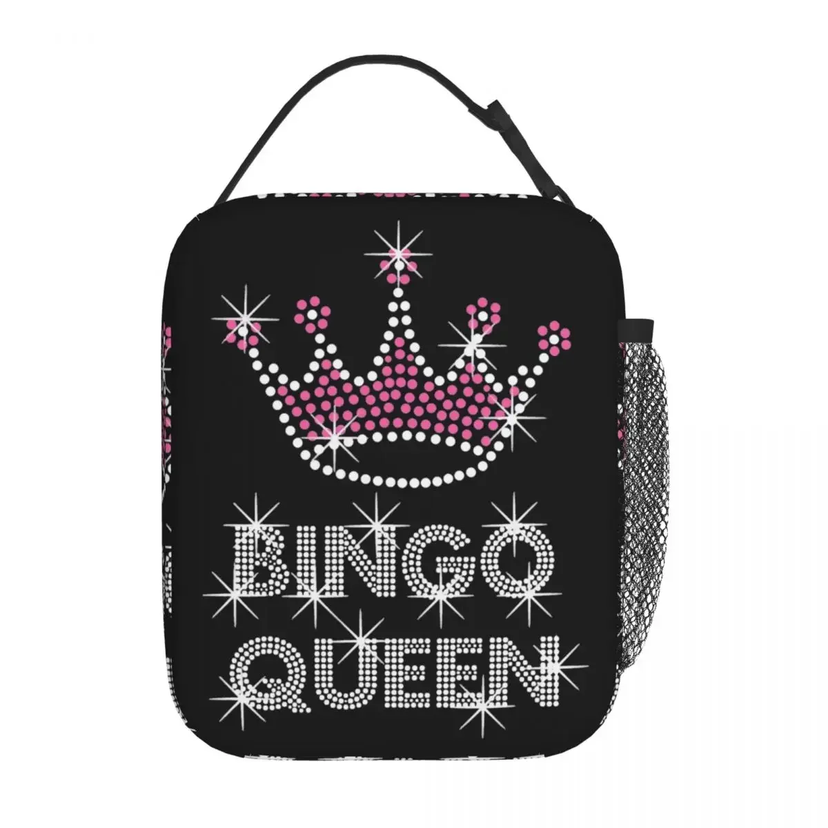 

Bingo Queen Crown Insulated Lunch Bag for Men Women Food Container Bags Reusable Thermal Cooler Bento Box For Work