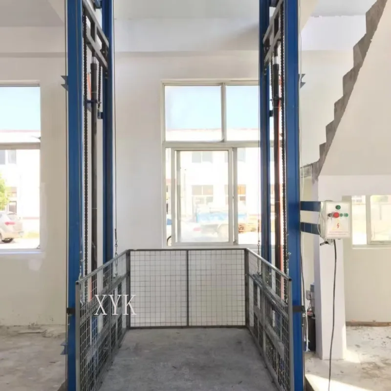 Dual-rail Electric Hydraulic Lift Platform with Chain Sling New Metal Fixed Crane for Warehouse Factory Use Elevator