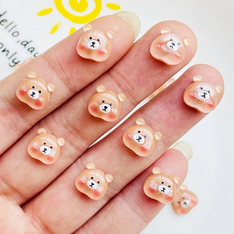 50 Pcs New Cute Mini Kawaii Cartoon Animal Bear Flat Back Resin Scrapbook Diy Manicure Wedding Hairpin Accessories Craft A43