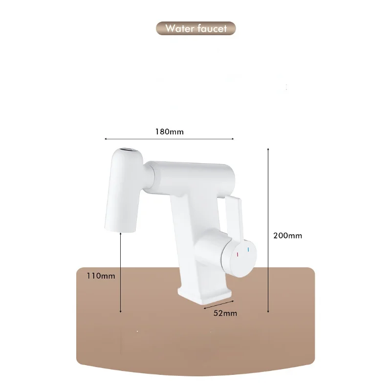 Multi Functional Pull Type Washbasin Faucet White 360 Rotary Bathroom  Hot&Cold Mixing Faucets