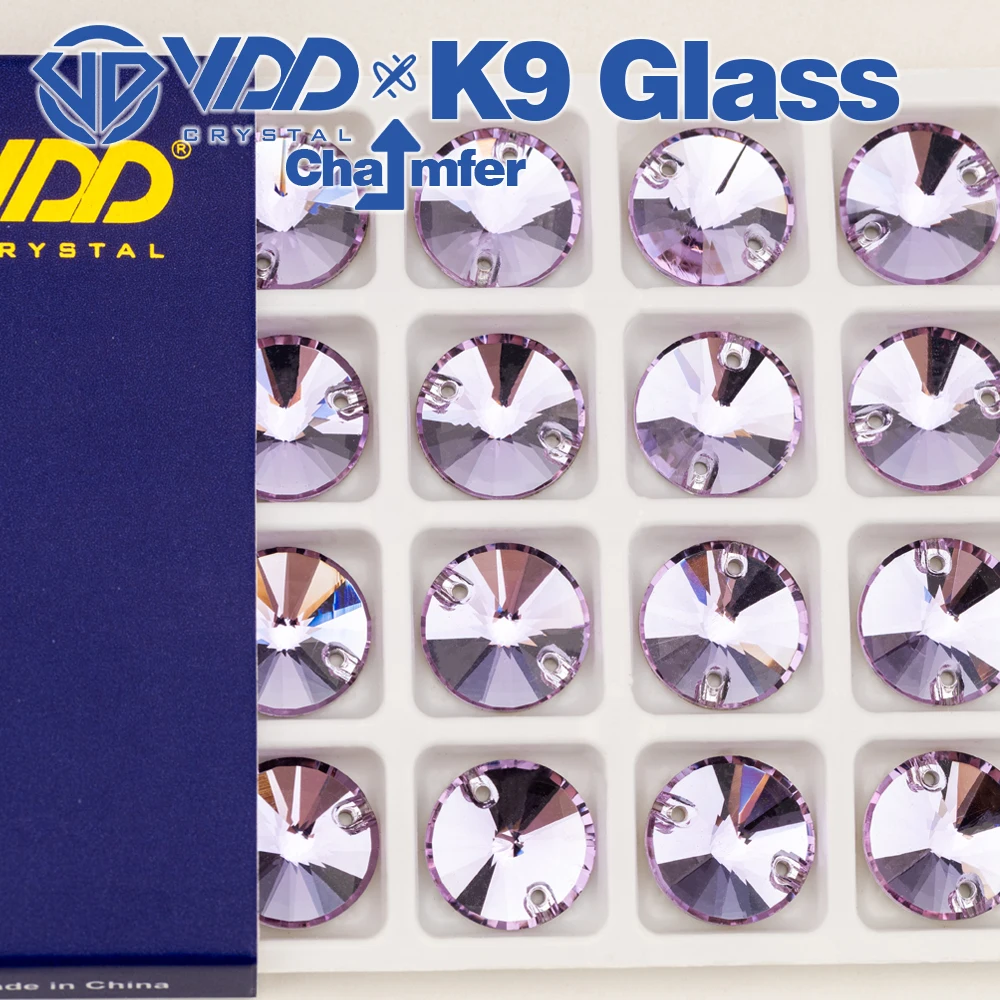 VDD Rivoli Mehrere Farben Top Qualität K9 Glas Nähen Auf Strass Kristall FlatBack Nähen Steine Für DIY Kleidungsstück Hochzeit Kleid – Detail 25