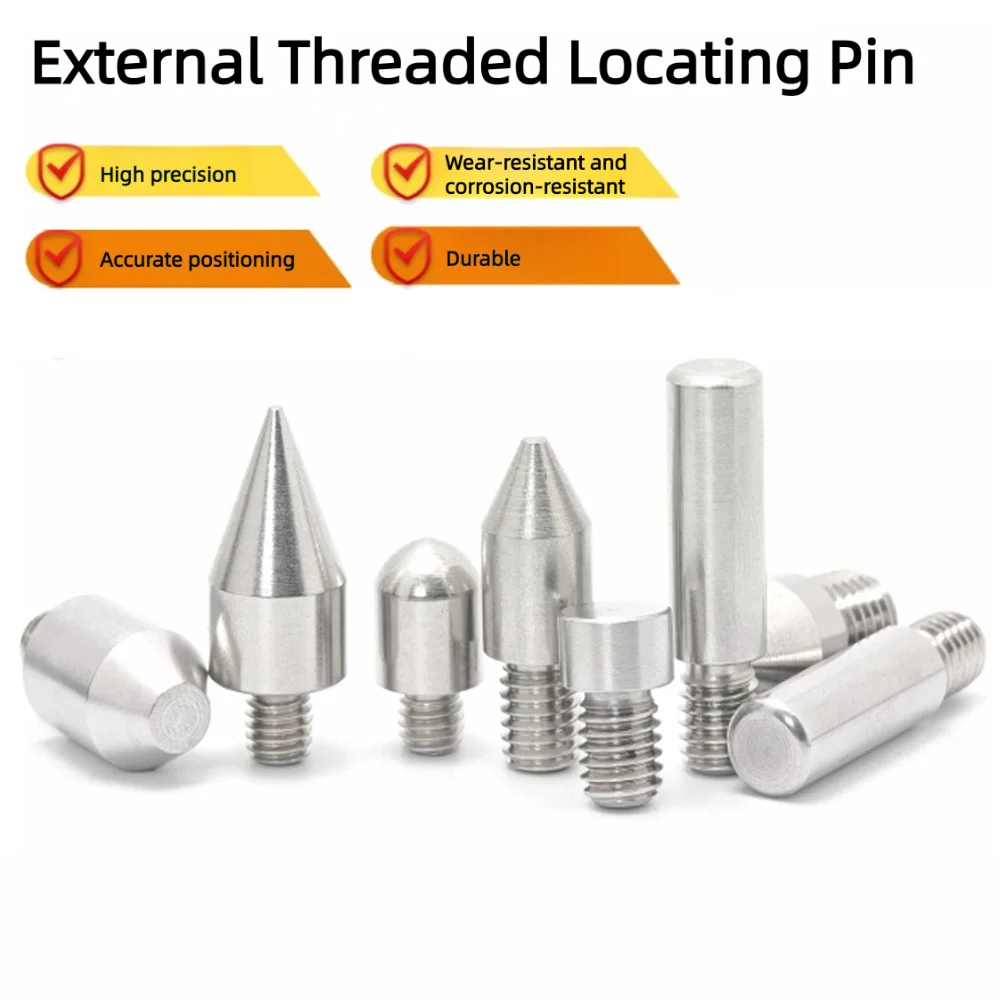 10 Stück/Beutel Edelstahl 303 Positionierstifte M6 Konischer Rundkopf mit Flachkopf Außengewinde Metall-Einsatzschraube 5mm Verriegelungsbefestigung – Detail 2