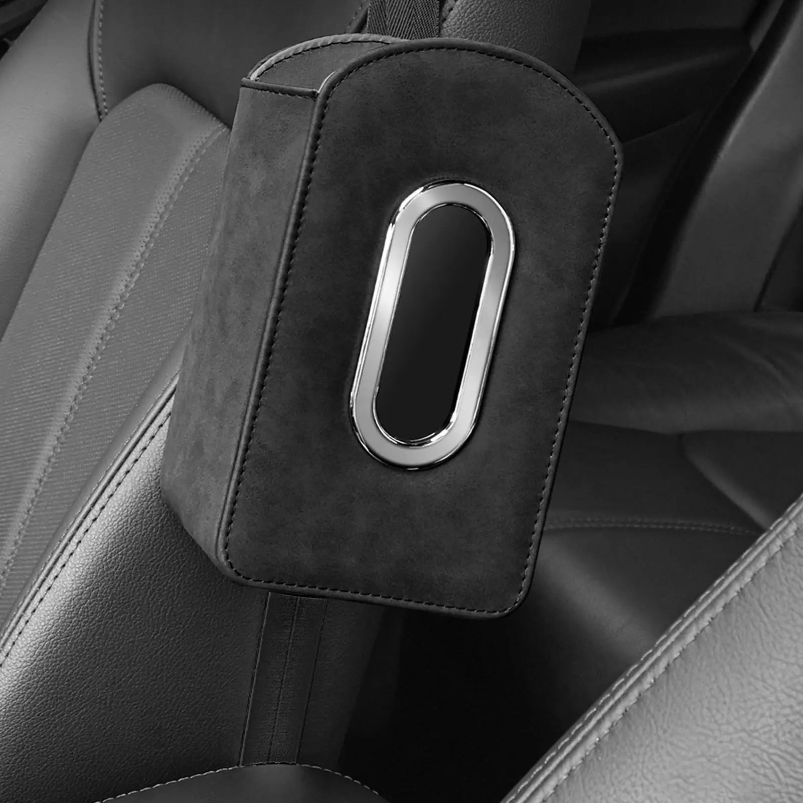 Car Napkin Holder Seat Side Storage Leather Rectangle Organizer Car Seat Tissue Box Holder Case For Automotive Truck SUV RV