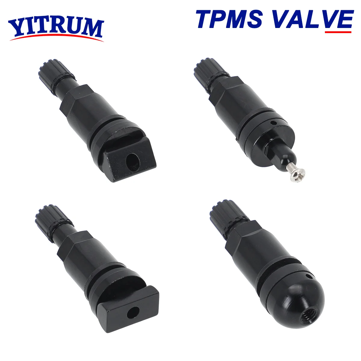 Czujnik ciśnienia w oponach TPMS Czarny aluminiowy gumowy zestaw naprawczy trzpienia zaworu do Hyundai Kia Honda Nissan BMW GM Chevrolet