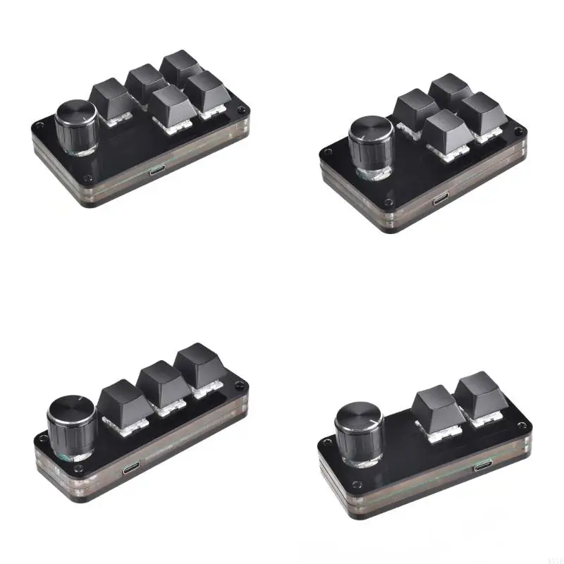 

4X7E 2/3/4/5 Key 1 Knob Mechanical Keyboard Mini Button Pad For Hot Swap Gaming DIY