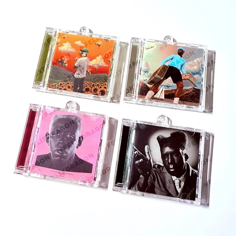 Rap Tyler The Creator MINI Music CD NFC Keychain IGOR Album Flower Boy Play Song Pendant Cosplay Necklace Acrylic Keyring