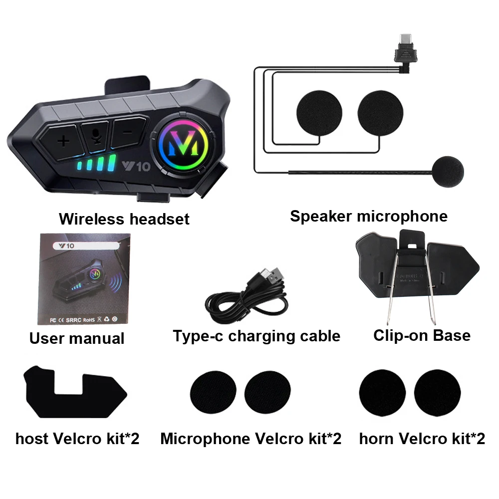 Earphone Music Player Speaker Waterproof Hands-free Wireless Earphone BT5.3 Helmet Headset Intelligent Noise Reduction 1000mAh