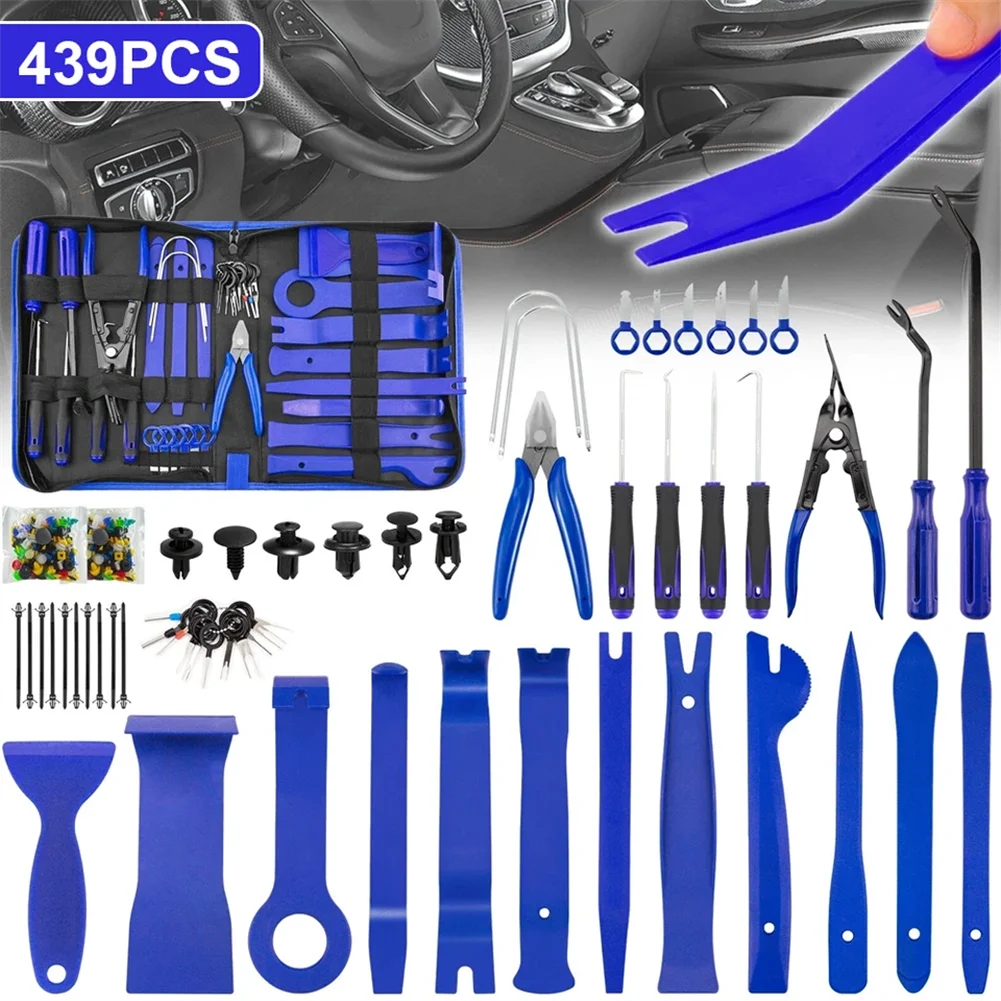 439pcs Hand Tool Set Pry Disassembly Tool Interior Door Clip Panel Trim Dashboard Removal Tool Kit Auto Car Opening Repair Tool