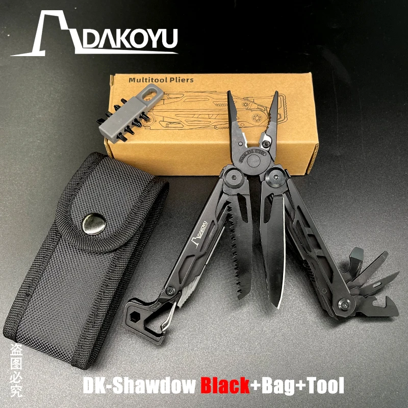 DAKOYU Black 23-in-1 Folding Multifunctional Tool Pliers Multifunctional Combination Tool Pliers EDC Outdoor Equipment