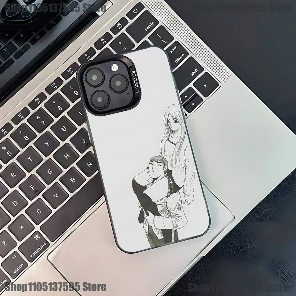 Casing Ponsel Great Teacher Onizuka GTO Untuk iPhone 16,15,14,13,12,11,Pro,XS,Max,Plus,Mini,SE4,E Hitam Matte Anti Benturan