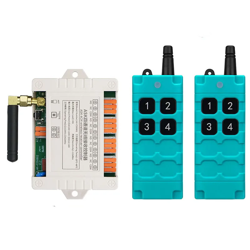 

Универсальный беспроводной пульт дистанционного управления 433 МГц, 12В/24В/36В, 4-канальный релейный радиоуправляемый модуль-приемник, RF-переключатель и открыватель ворот/гаражных ворот