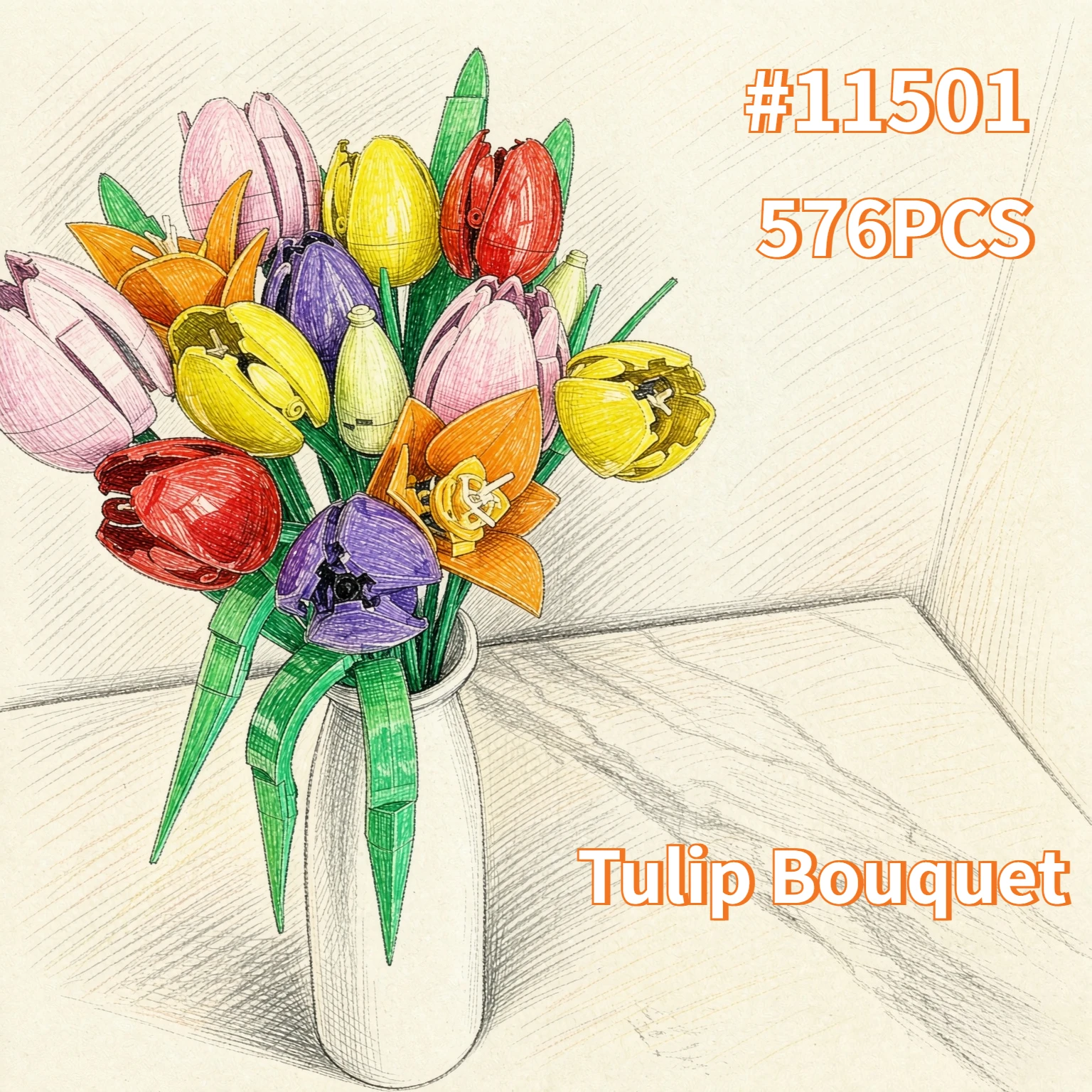 Home Decor Tulip - Новый ботанический букет тюльпанов, декоративный, совместимый