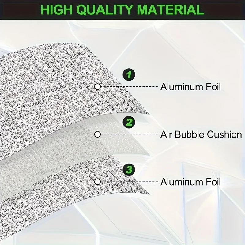 1 Roll 3.5mm-50x300cm Double-Sided Reflective Aluminum Foil Insulation Cotton Ideal for Windows RVs Garage Doors Pipe Room Roof image 2