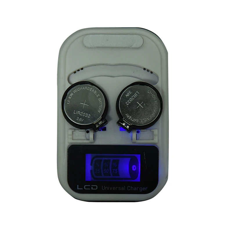 LIR2032 LIR2025 LIR2016 3.6V Rechargeable Lithium Button Cell Coin Battery Charger LCD Indicator intelligent EU Plug 2-Slot view 5