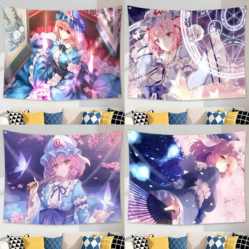 

Ghost Princess Y-Youmu K-Konpaku Flag Tapestry Banner for Bedroom Living Room Outdoor Camping Custom Supported