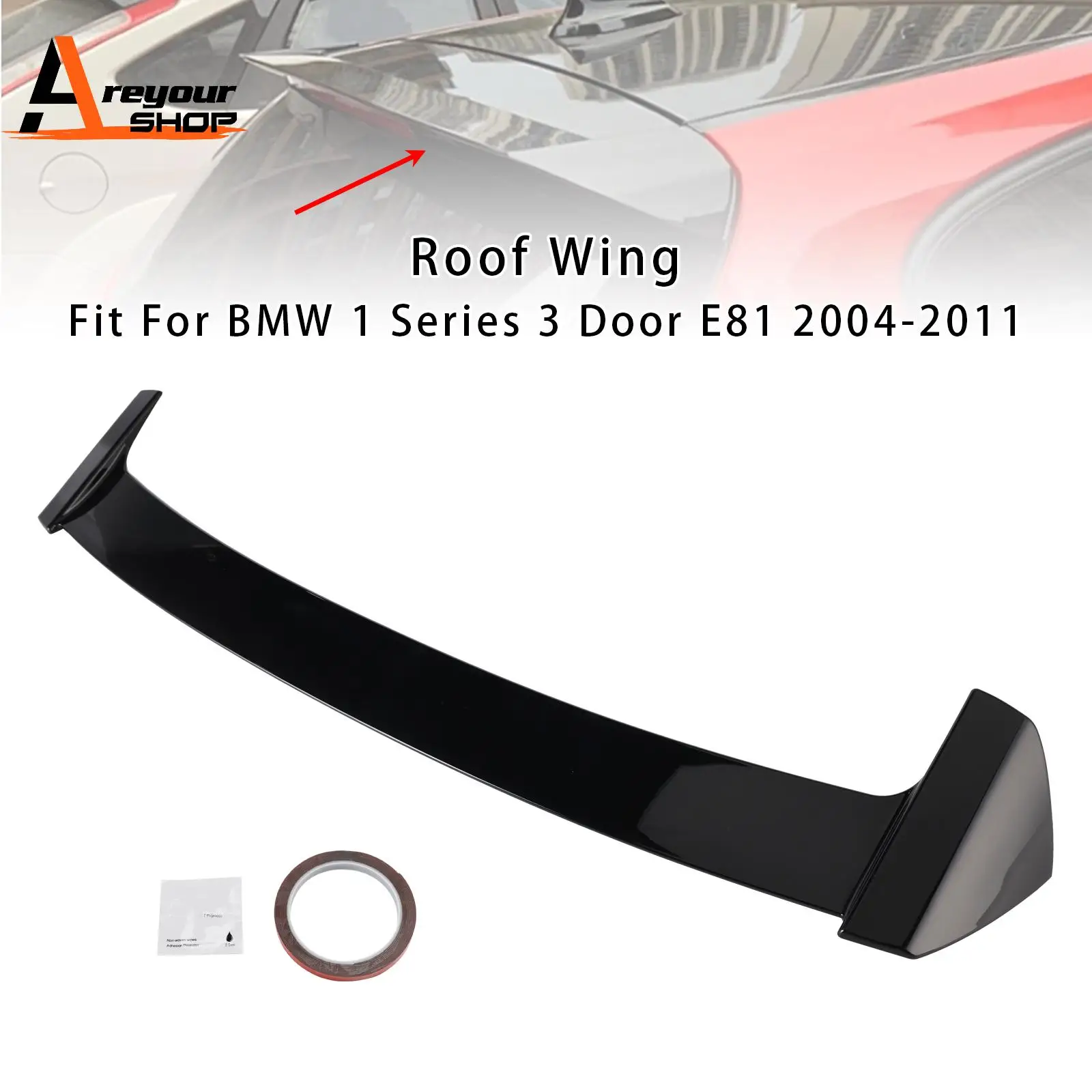 

Глянцевый черный задний спойлер на крышу, крыло багажника для BMW 1 серии E81 E87 2004 2005 2006 2007 2008 2009 2010 2011