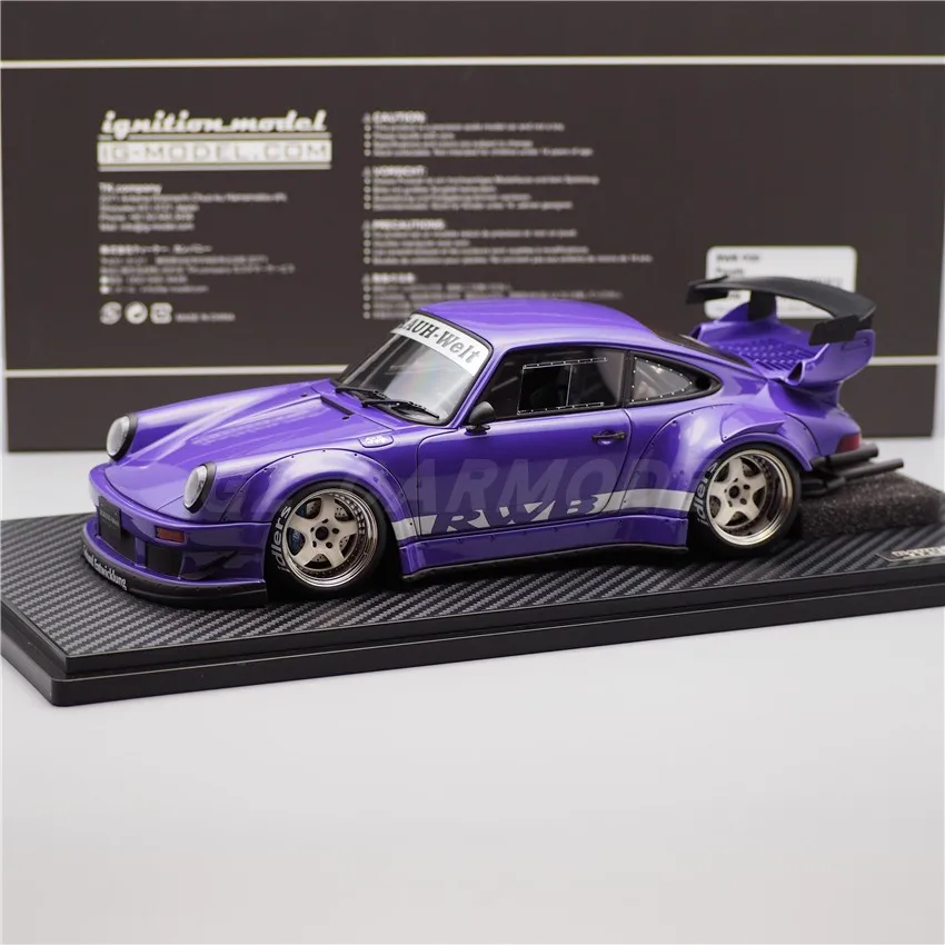 

IG 1:18 RWB 930 Purple 964 993 Simulation Limited Edition Resin Metal Static Car Model Toy Gift
