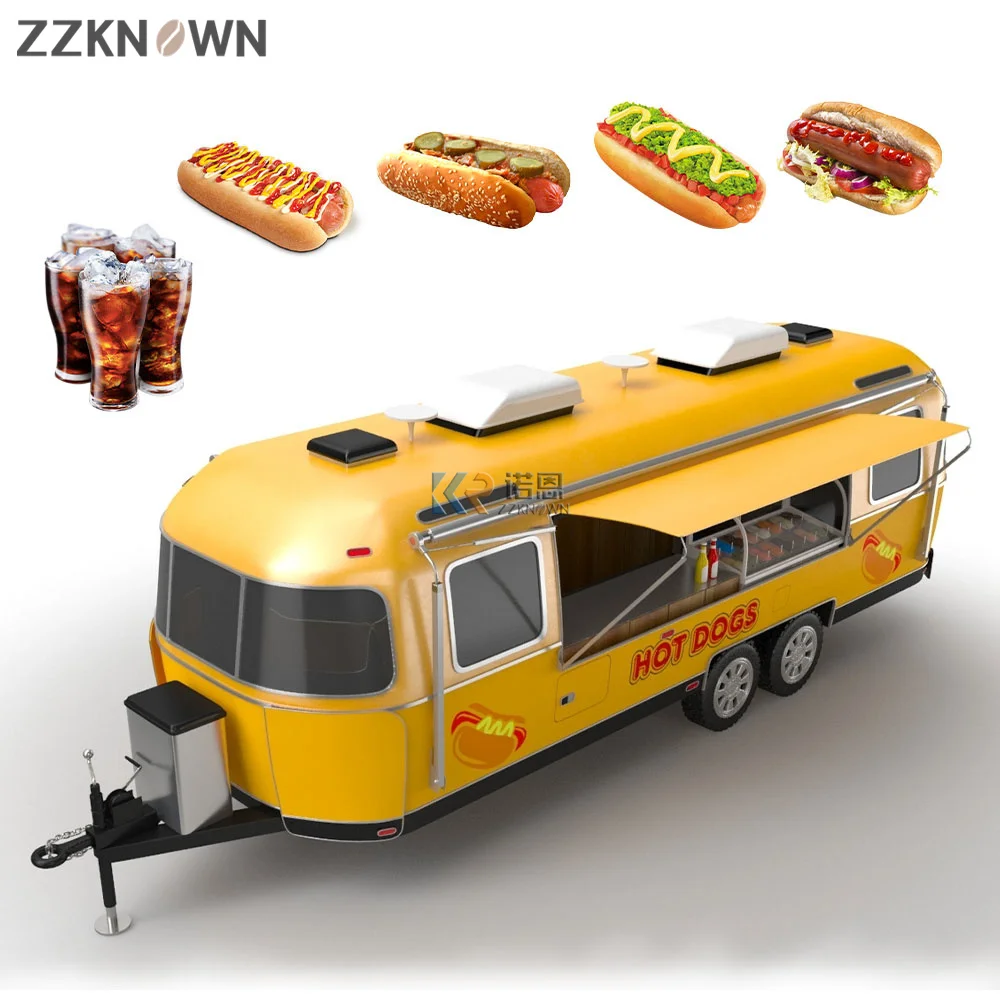 Size Customized Food Vending Mobile Restaurant Truck Crepe Cart Fast Truck Van Trailer Kiosk For Sale