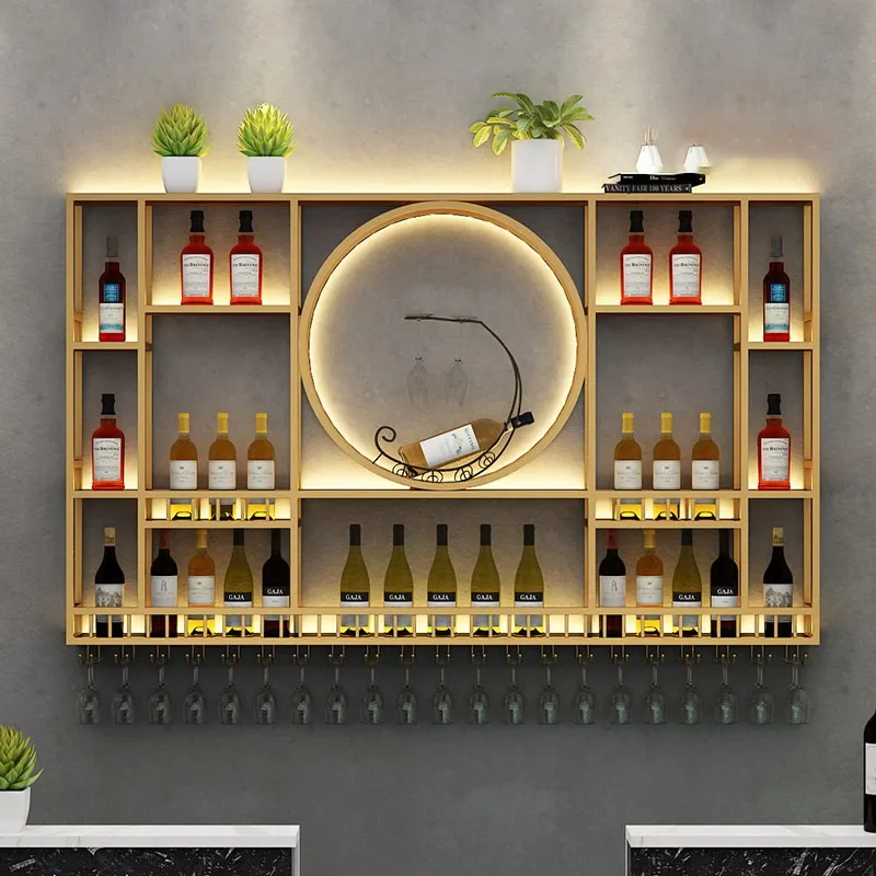 Modern Luxury Kitchen Gin Display Stand, Wall Hanging Display Stand