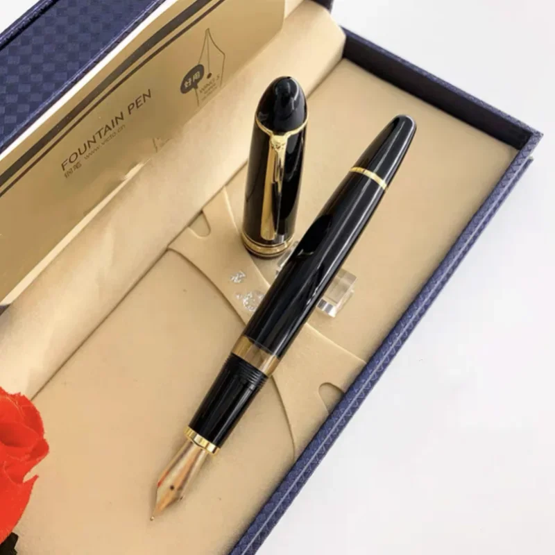 

YONGSHENG 629 Gold Fountain Pen Vacuum piston Filling 14K Ink Pen F/M Nib School Office Supplie Stationery Gift For Writing