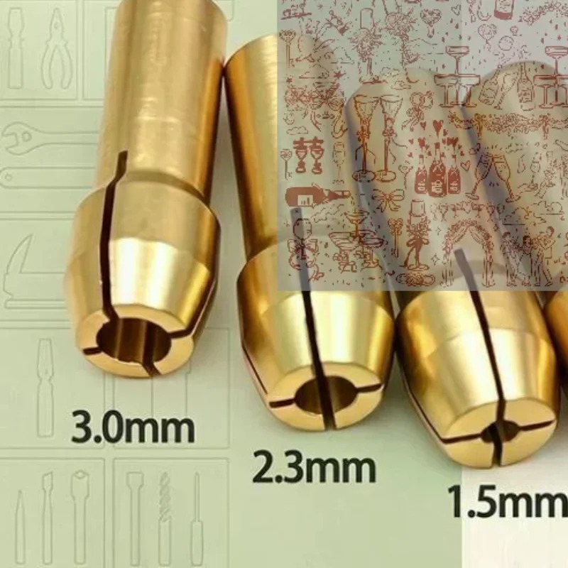 7-piece Set 0.5-3mm Mini Drill Chucks Micro Collet Copper W/Wrench Adapter Household Electricity Acc For Power Rotary Tool