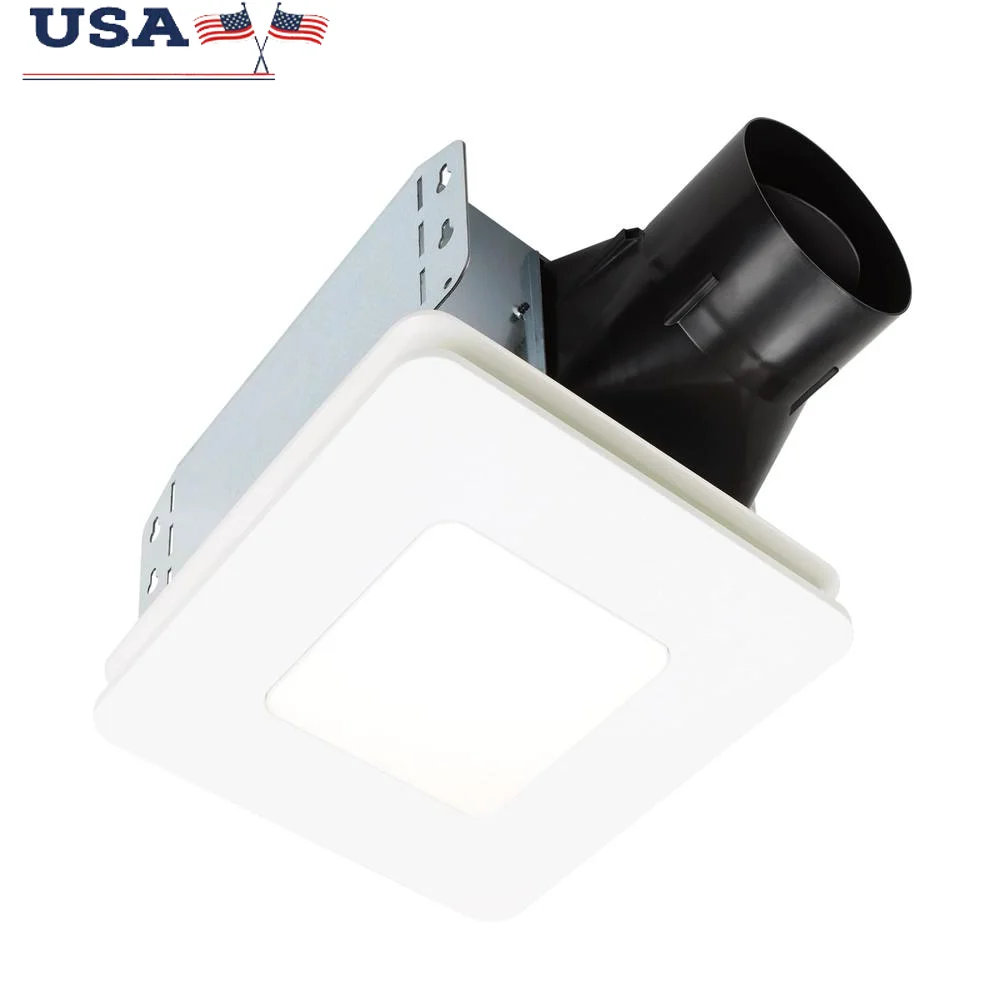 Energy Star Certified Bathroom Exhaust Fan with LED Light 80 CFM Quiet Operation Fast Installation SlideClip Technology Seamless